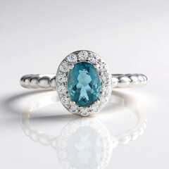 Anello in argento con Fluorite Blu Caraibico