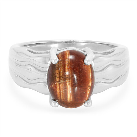 Anello in argento con Occhio di Tigre Rosso