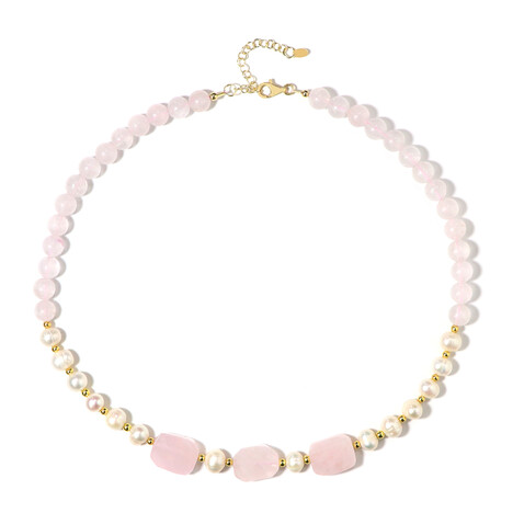 Collar en plata con Cuarzo rosa (Riya)