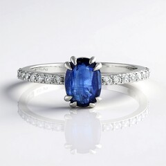 Anello in argento con Cianite del Nepal