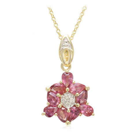 Collana in oro con Zaffiro Padparadscha (non riscaldato)