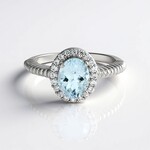 Anello in argento con Acquamarina Brasiliana