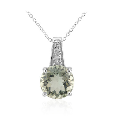 Grüner Amethyst-Silberhalskette
