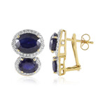 Blauer Madagaskar-Saphir-Silberohrringe (de Melo Essence)