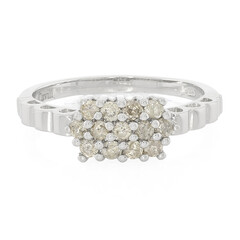 Bague en argent et Diamant chocolat