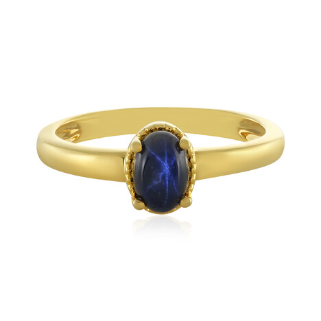 Bague en argent et Saphir étoilé bleu