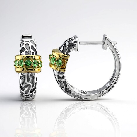 Orecchini in argento con Tsavorite del Kenya (Remy Rotenier)