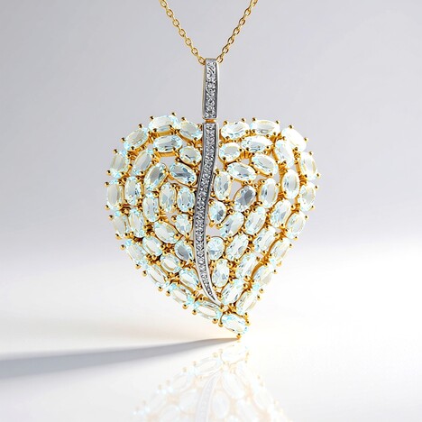 Collana in argento con Topazio Blu Cielo