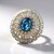 Bague en argent et Fluorite bleu pétrole (Gems en Vogue)