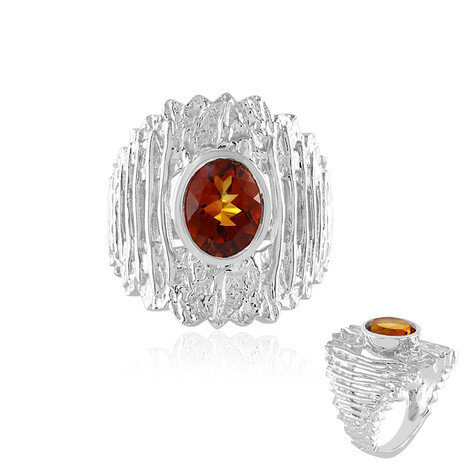 Bague en argent et Citrine Madère (de Melo)