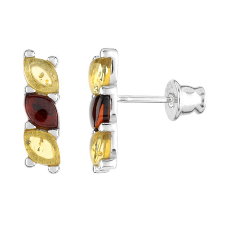 Baltischer Bernstein-Silberohrringe (dagen)