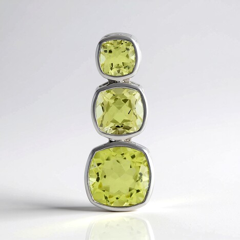Ciondolo in argento con Quarzo Limone (MONOSONO COLLECTION)