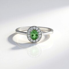 Anello in argento con Apatite Cromo