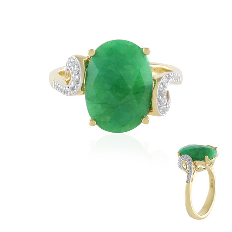 Anillo en plata con Berilo color esmeralda