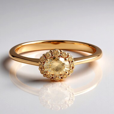 14K VS1 Argyle Rose De France Diamond Gold Ring (Annette)