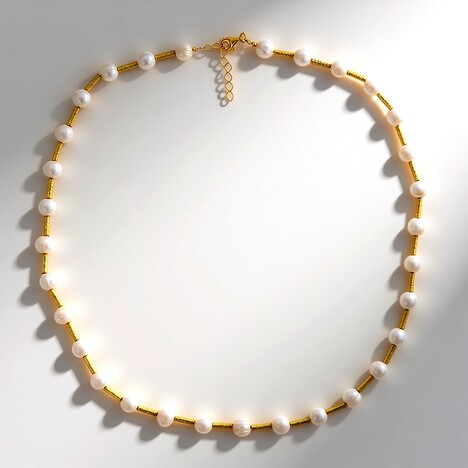 Collier en argent et Perle blanche de culture d'eau douce (Joias do Paraíso)