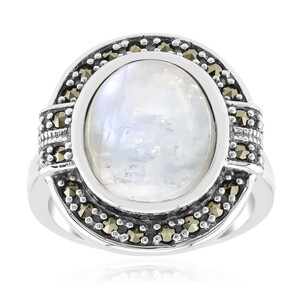 Anello in argento con Pietra di Luna Arcobaleno (Annette classic)