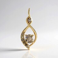 Zawieszka ze złota - Diament I3 czekoladowy