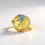 Anello in argento con Ambra Baltica Limone (dagen)