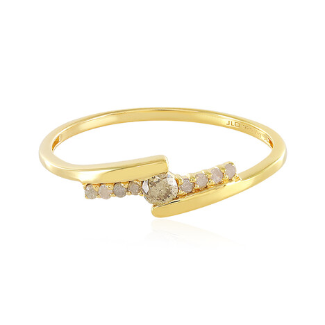 I3 Champagner-Brillant-Silberring