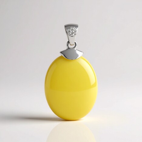 Ciondolo in argento con Calcedonio Giallo (MONOSONO COLLECTION)