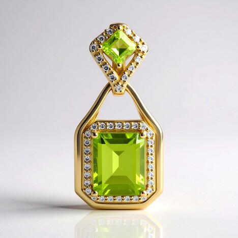 Ciondolo in oro con Peridoto Jilin (de Melo Gold)