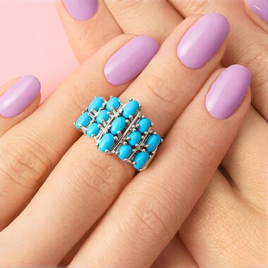 Anillo en plata con Turquesa bella durmiente (Faszination Türkis)