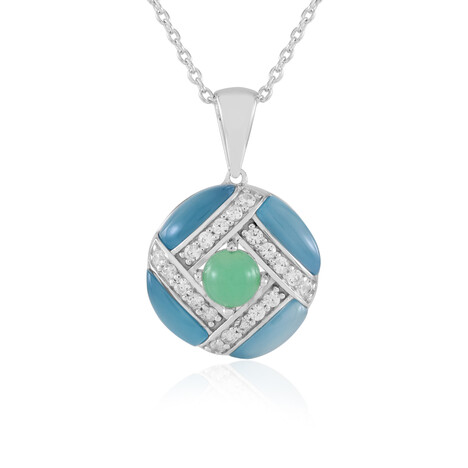 Collana in argento con Calcedonio Blu (KM by Juwelo)
