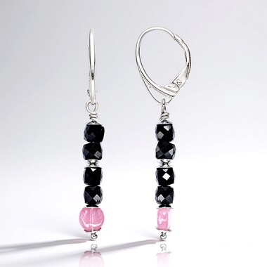 Brazilian Pink Tourmaline Silver Earrings