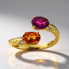 Bague en or et Grenat mandarine (CIRARI)