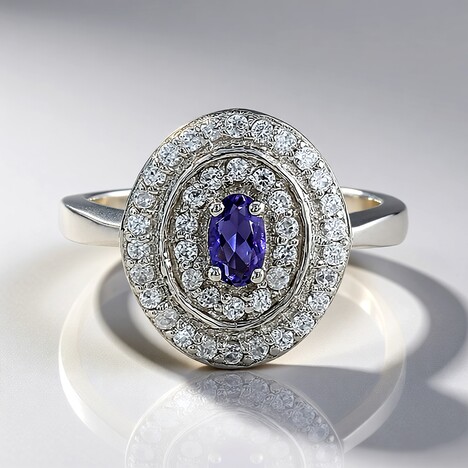 Bague en argent et Iolite de Ceylan