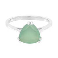 Bague en argent et Calcédoine verte