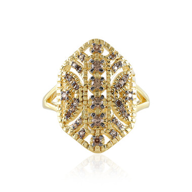 Champagner-Zirkon-Silberring