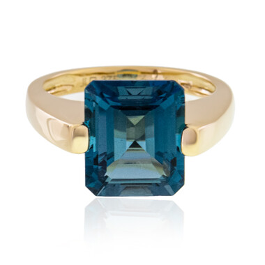Anello in oro con Topazio Blu Londra (de Melo)