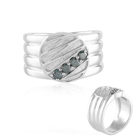 Messing ring met I3 Champagne Diamanten (Juwelo Style)