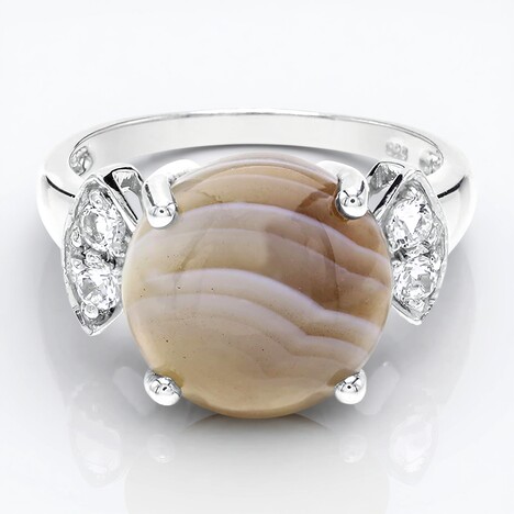 Anello in argento con Agata Botswana