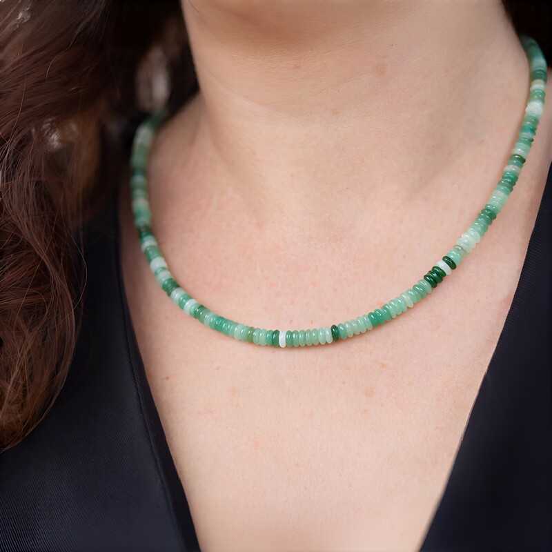 Collana in argento con Avventurina Verde