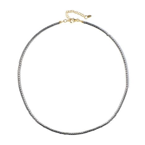 Silberner Hämatit-Silberhalskette