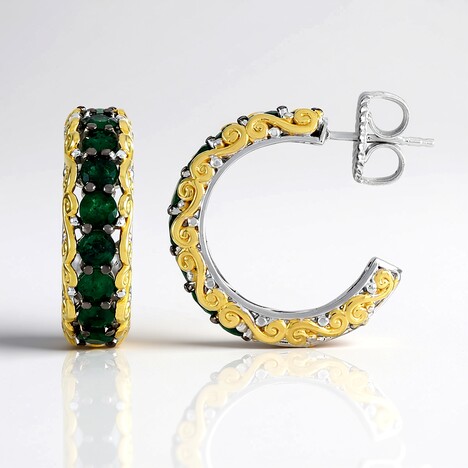 Orecchini in argento con Smeraldo Zambia (Gems en Vogue)