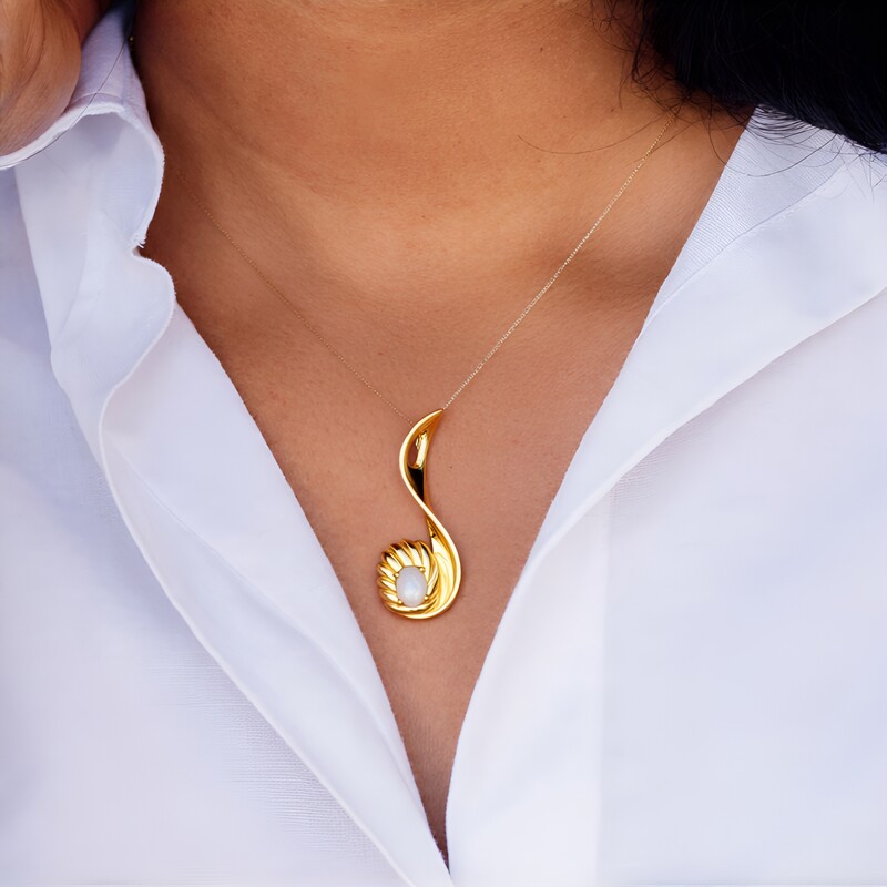 Regenbogen-Mondstein-Silberanhänger (TPC)