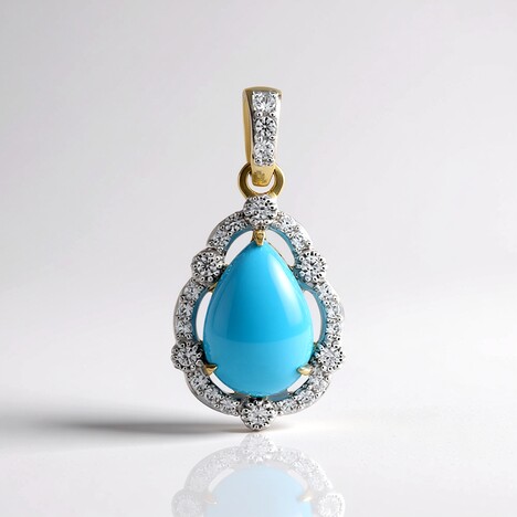 Ciondolo in oro con Turchese Sleeping Beauty