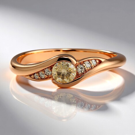 Anello in oro con Diamante Rose de France VS1 di Argyle (Annette)