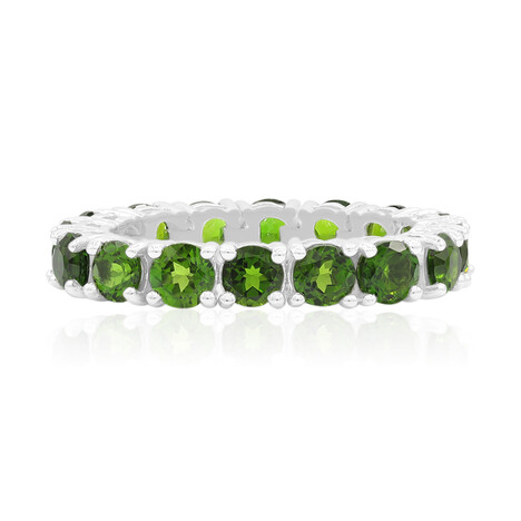 Bague en argent et Diopside de Russie