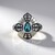 Anello in argento con Topazio Blu Londra (Adela Silber)