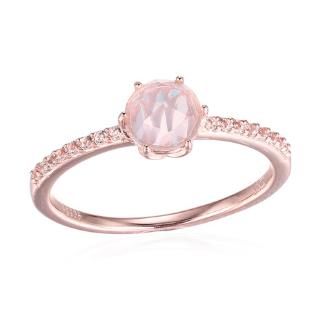 Anello in argento con Quarzo Rosa