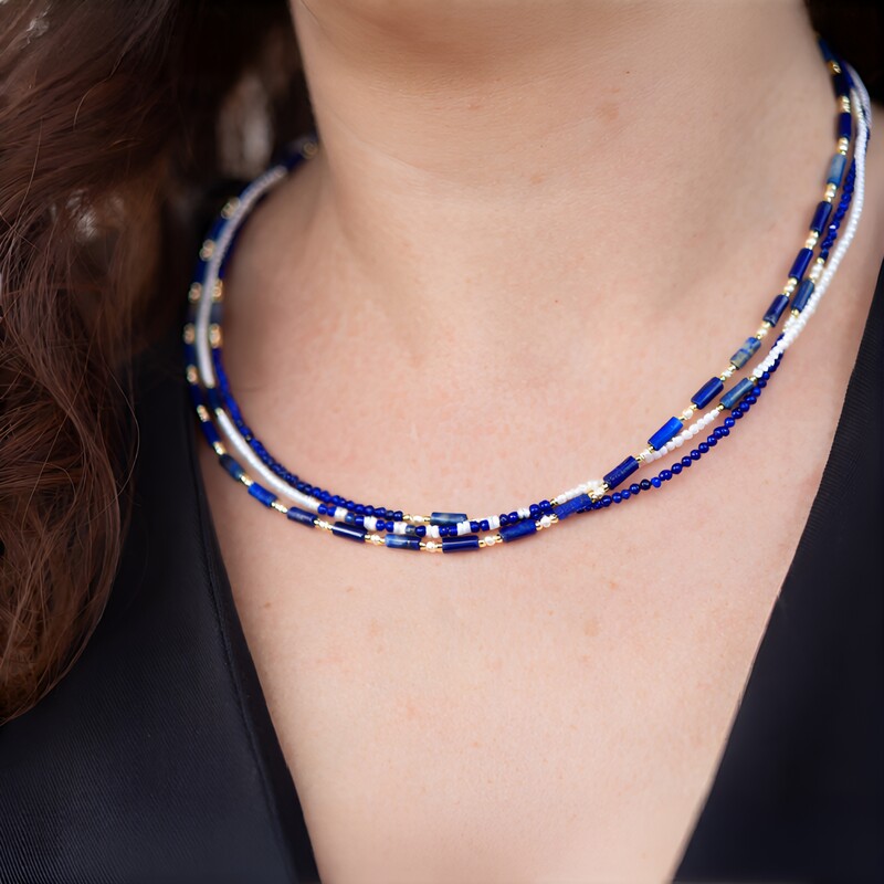 Collier en argent et Lapis-Lazuli (Riya)