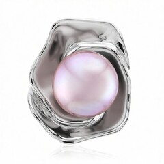 Purpurfarbene Ming-Perlen-Silberanhänger