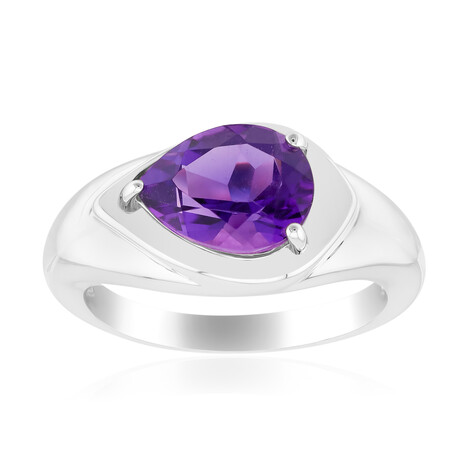 Zilveren ring met een Uruguay amethist (Pallanova)