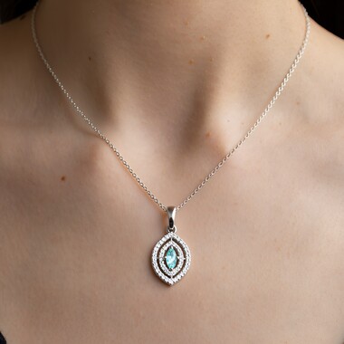 Gouden hanger met een Braziliaanse Paraiba toermalijn (AMAYANI)