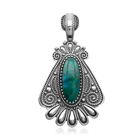 Chrysokolla Silver Pendant (Desert Chic)